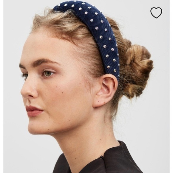 Lele Sadoughi Midnight Ribbed Crystal Headband - Picture 2 of 8